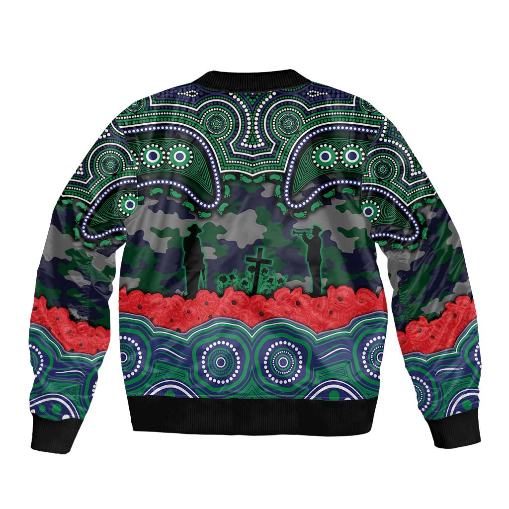 ANZAC Day New Zealand Warriors Bomber Jacket Military Memorial Aboriginal Indigenous Art