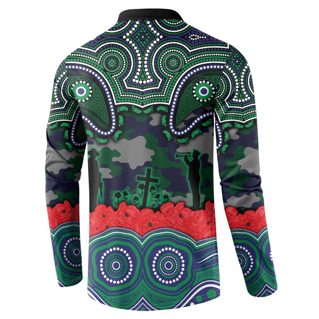 ANZAC Day New Zealand Warriors Button Sweatshirt Military Memorial Aboriginal Indigenous Art