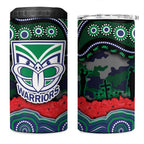 ANZAC Day New Zealand Warriors 4 in 1 Can Cooler Tumbler Military Memorial Aboriginal Indigenous Art