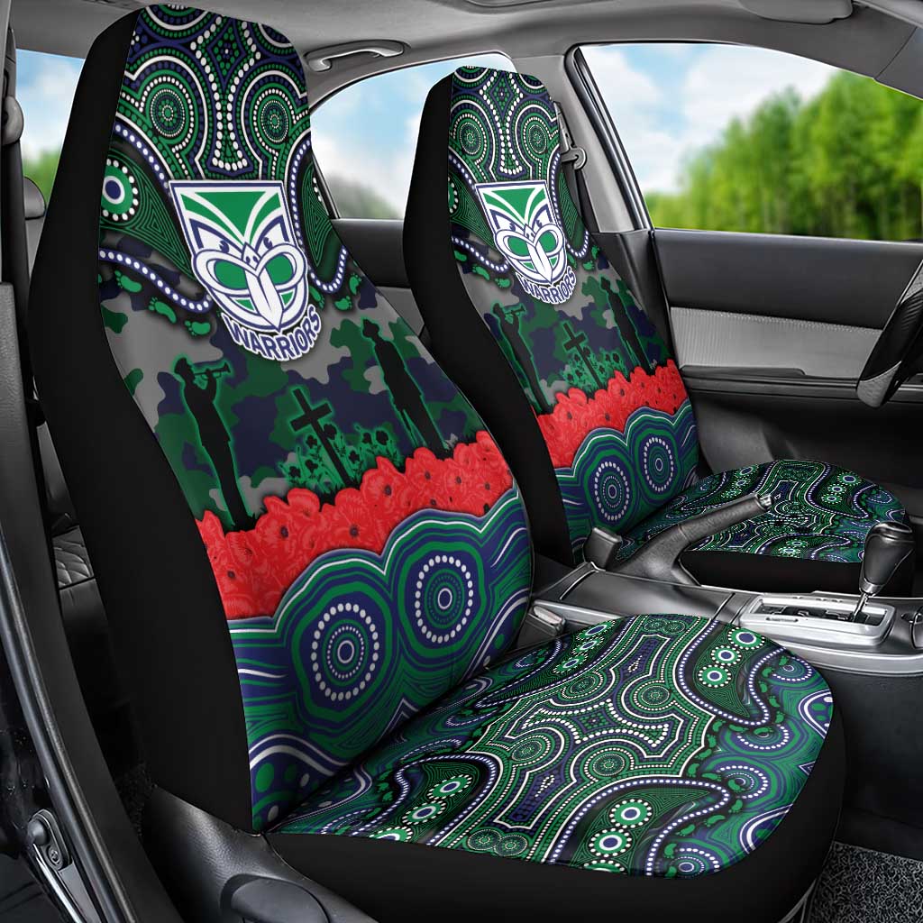 ANZAC Day New Zealand Warriors Car Seat Cover Military Memorial Aboriginal Indigenous Art