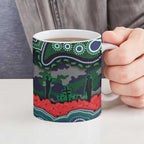 ANZAC Day New Zealand Warriors Ceramic Mug Military Memorial Aboriginal Indigenous Art
