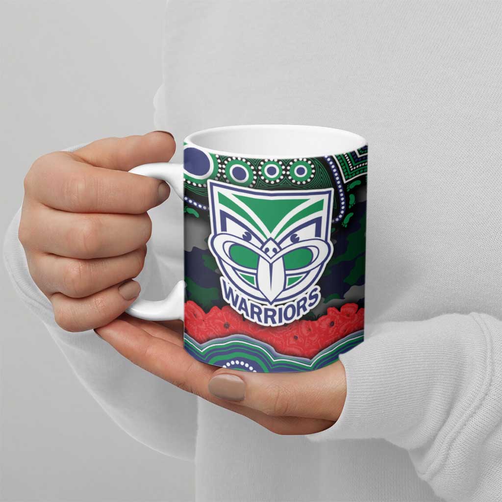 ANZAC Day New Zealand Warriors Ceramic Mug Military Memorial Aboriginal Indigenous Art