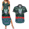 ANZAC Day New Zealand Warriors Couples Matching Summer Maxi Dress and Hawaiian Shirt Military Memorial Aboriginal Indigenous Art