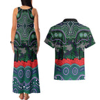 ANZAC Day New Zealand Warriors Couples Matching Tank Maxi Dress and Hawaiian Shirt Military Memorial Aboriginal Indigenous Art