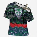 ANZAC Day New Zealand Warriors Cross Shoulder Shirt Military Memorial Aboriginal Indigenous Art