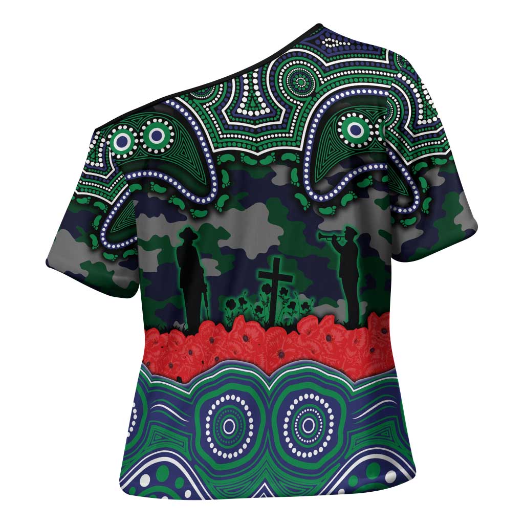 ANZAC Day New Zealand Warriors Cross Shoulder Shirt Military Memorial Aboriginal Indigenous Art