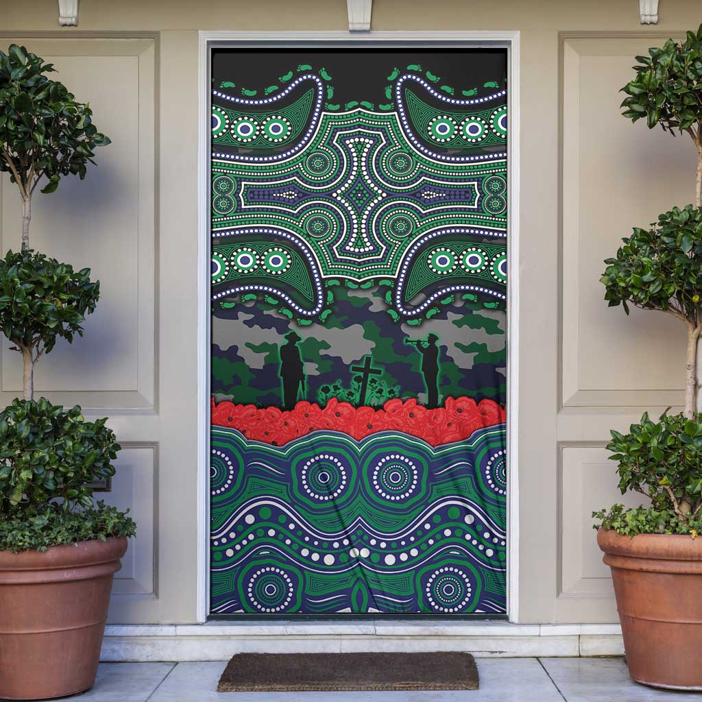ANZAC Day New Zealand Warriors Door Cover Military Memorial Aboriginal Indigenous Art