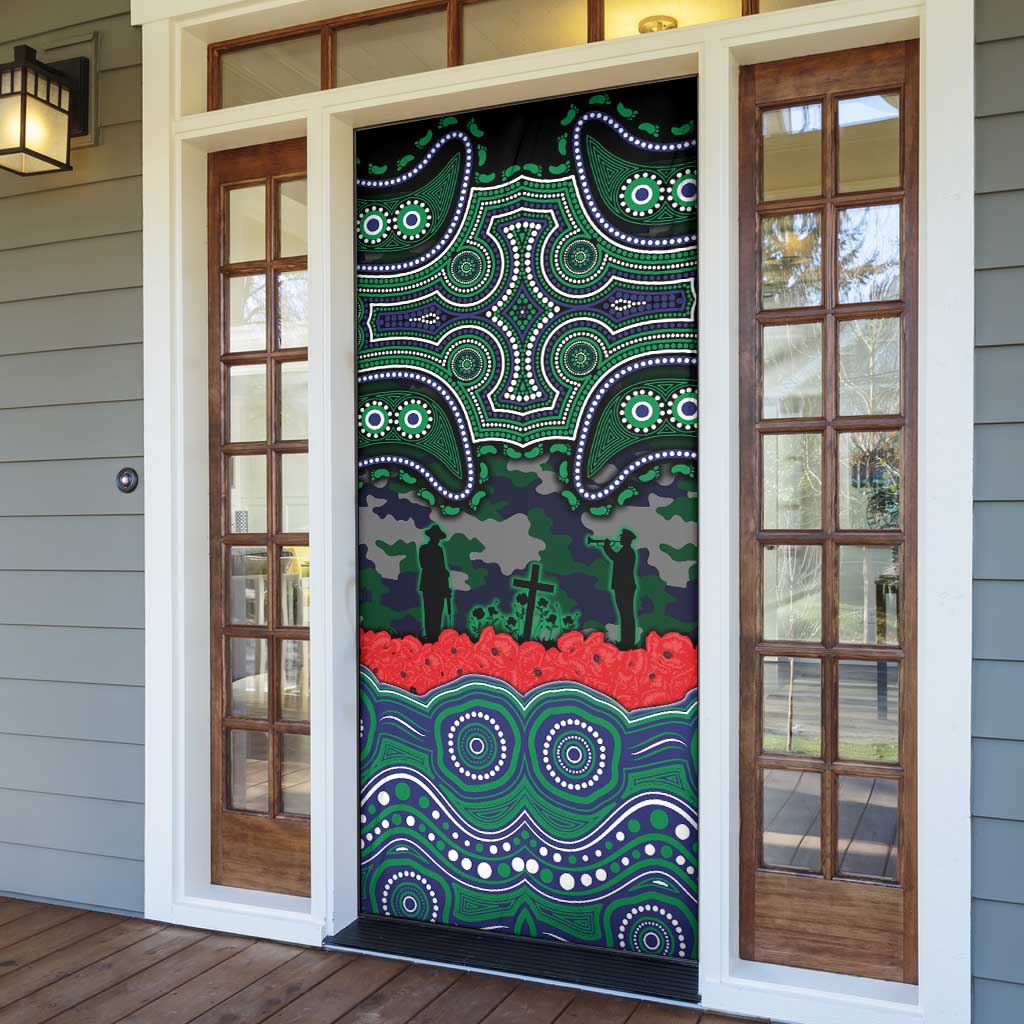 ANZAC Day New Zealand Warriors Door Cover Military Memorial Aboriginal Indigenous Art