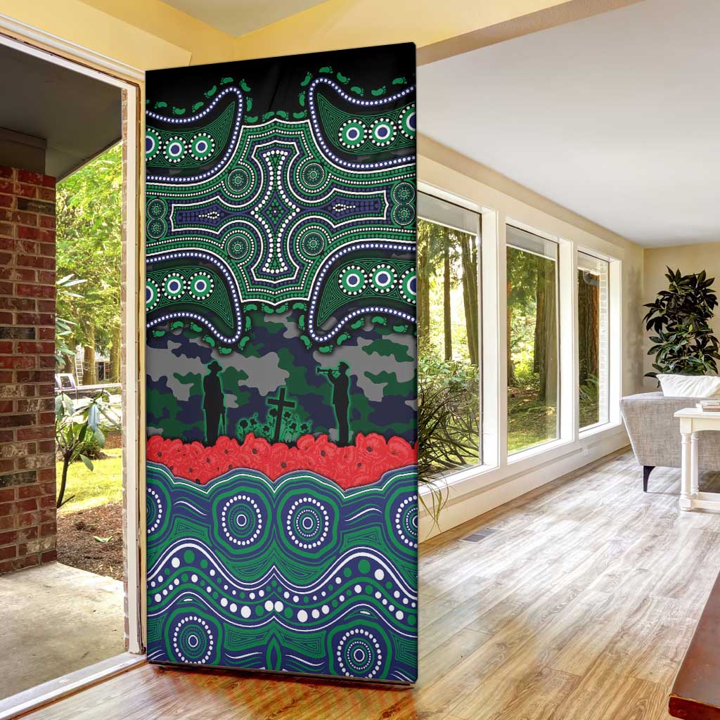 ANZAC Day New Zealand Warriors Door Cover Military Memorial Aboriginal Indigenous Art