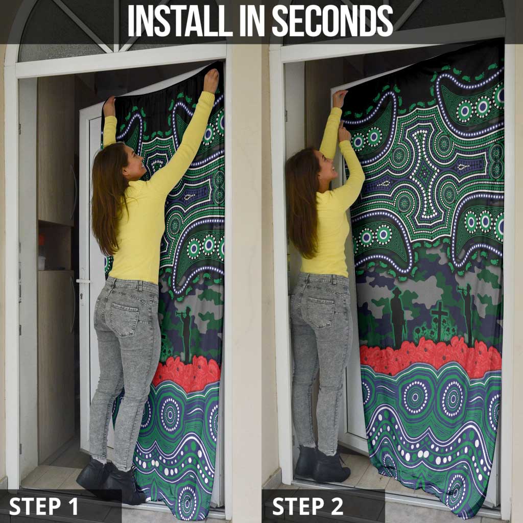 ANZAC Day New Zealand Warriors Door Cover Military Memorial Aboriginal Indigenous Art