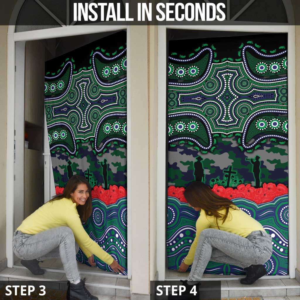 ANZAC Day New Zealand Warriors Door Cover Military Memorial Aboriginal Indigenous Art