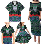 ANZAC Day New Zealand Warriors Family Matching Puletasi and Hawaiian Shirt Military Memorial Aboriginal Indigenous Art