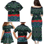 ANZAC Day New Zealand Warriors Family Matching Puletasi and Hawaiian Shirt Military Memorial Aboriginal Indigenous Art