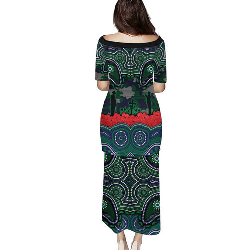 ANZAC Day New Zealand Warriors Family Matching Puletasi and Hawaiian Shirt Military Memorial Aboriginal Indigenous Art