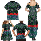 ANZAC Day New Zealand Warriors Family Matching Summer Maxi Dress and Hawaiian Shirt Military Memorial Aboriginal Indigenous Art