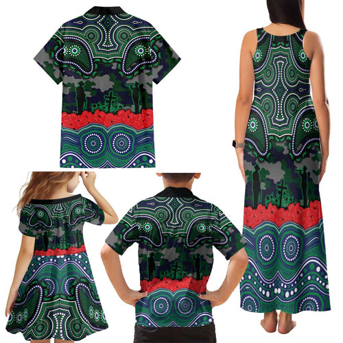 ANZAC Day New Zealand Warriors Family Matching Tank Maxi Dress and Hawaiian Shirt Military Memorial Aboriginal Indigenous Art