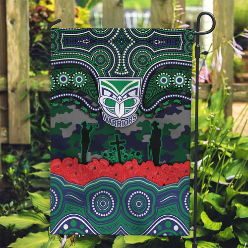 ANZAC Day New Zealand Warriors Garden Flag Military Memorial Aboriginal Indigenous Art