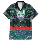 ANZAC Day New Zealand Warriors Hawaiian Shirt Military Memorial Aboriginal Indigenous Art