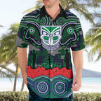 ANZAC Day New Zealand Warriors Hawaiian Shirt Military Memorial Aboriginal Indigenous Art