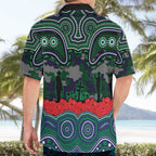 ANZAC Day New Zealand Warriors Hawaiian Shirt Military Memorial Aboriginal Indigenous Art