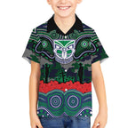 ANZAC Day New Zealand Warriors Hawaiian Shirt Military Memorial Aboriginal Indigenous Art