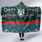 ANZAC Day New Zealand Warriors Hooded Blanket Military Memorial Aboriginal Indigenous Art