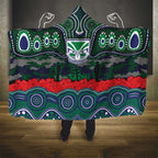 ANZAC Day New Zealand Warriors Hooded Blanket Military Memorial Aboriginal Indigenous Art