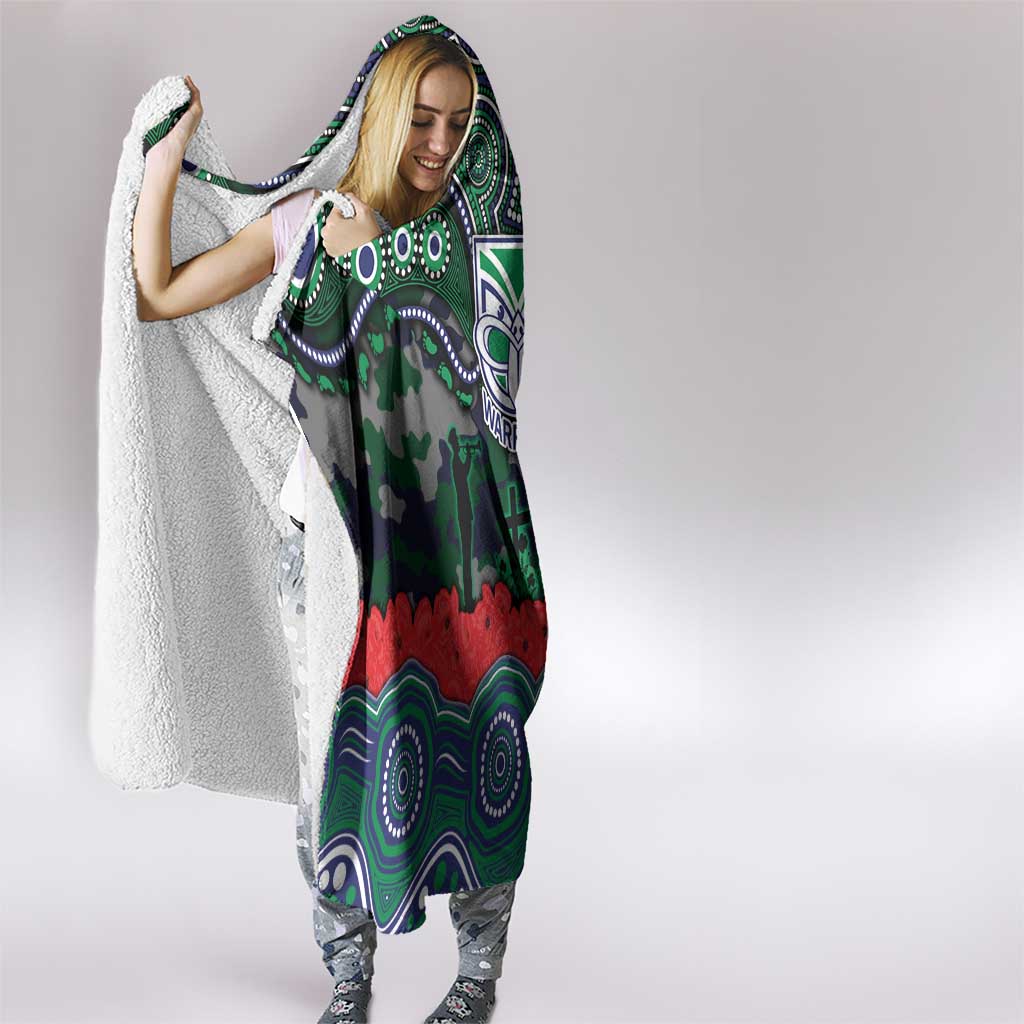 ANZAC Day New Zealand Warriors Hooded Blanket Military Memorial Aboriginal Indigenous Art