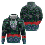 ANZAC Day New Zealand Warriors Hoodie Military Memorial Aboriginal Indigenous Art