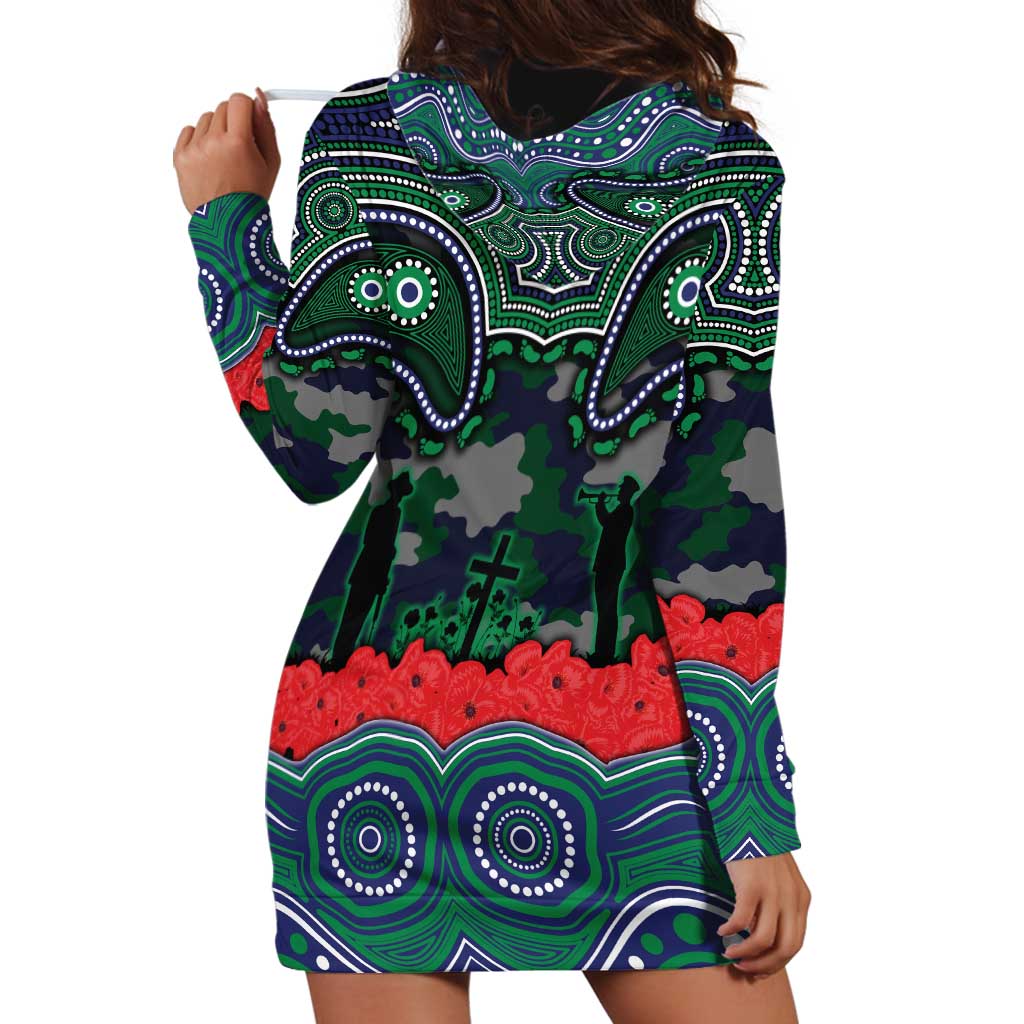 ANZAC Day New Zealand Warriors Hoodie Dress Military Memorial Aboriginal Indigenous Art