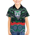 ANZAC Day New Zealand Warriors Kid Hawaiian Shirt Military Memorial Aboriginal Indigenous Art