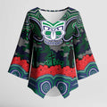 ANZAC Day New Zealand Warriors Kimono Sleeve Blouse Military Memorial Aboriginal Indigenous Art