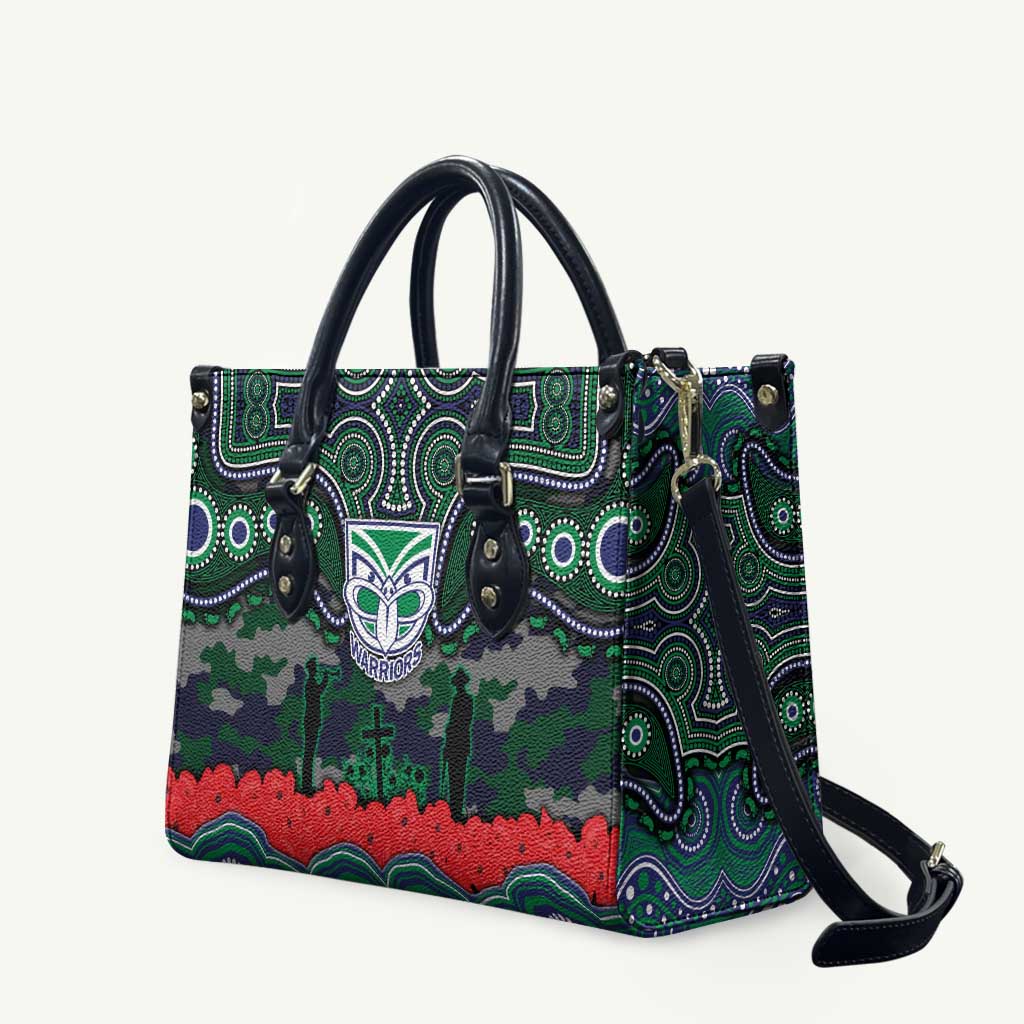 ANZAC Day New Zealand Warriors Leather Bag Military Memorial Aboriginal Indigenous Art