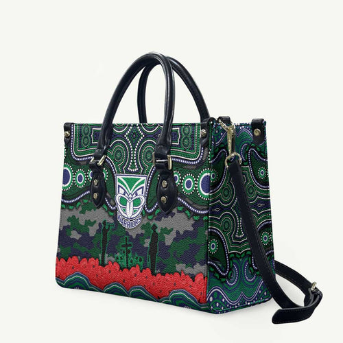 ANZAC Day New Zealand Warriors Leather Bag Military Memorial Aboriginal Indigenous Art