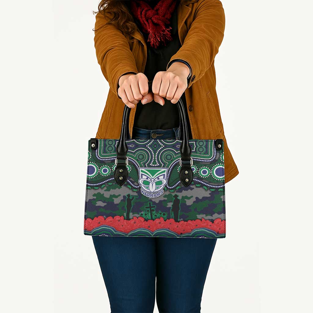 ANZAC Day New Zealand Warriors Leather Bag Military Memorial Aboriginal Indigenous Art