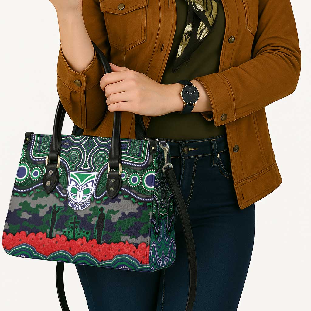 ANZAC Day New Zealand Warriors Leather Bag Military Memorial Aboriginal Indigenous Art