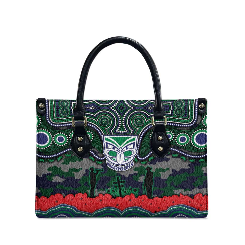 ANZAC Day New Zealand Warriors Leather Bag Military Memorial Aboriginal Indigenous Art