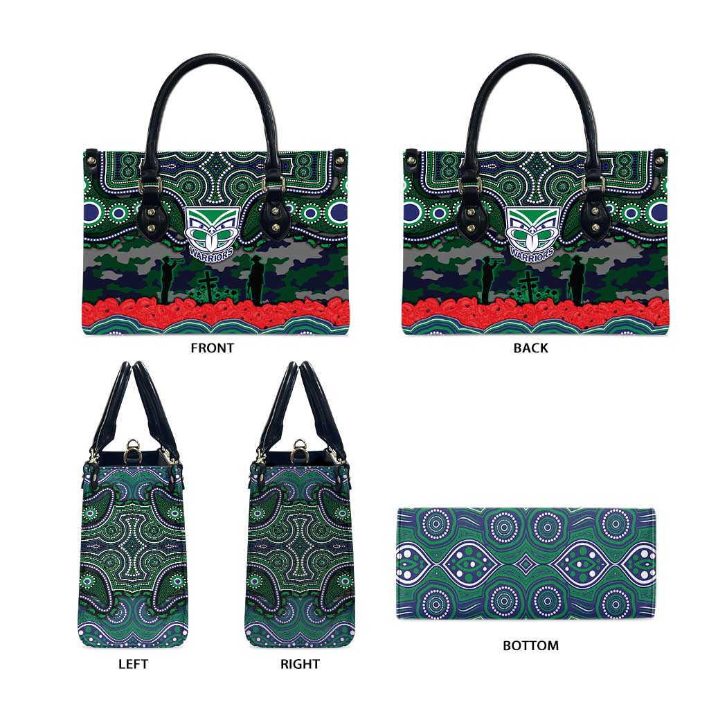 ANZAC Day New Zealand Warriors Leather Bag Military Memorial Aboriginal Indigenous Art