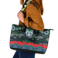 ANZAC Day New Zealand Warriors Leather Tote Bag Military Memorial Aboriginal Indigenous Art