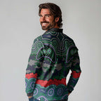 ANZAC Day New Zealand Warriors Long Sleeve Polo Shirt Military Memorial Aboriginal Indigenous Art