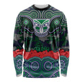 ANZAC Day New Zealand Warriors Long Sleeve Shirt Military Memorial Aboriginal Indigenous Art