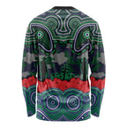 ANZAC Day New Zealand Warriors Long Sleeve Shirt Military Memorial Aboriginal Indigenous Art