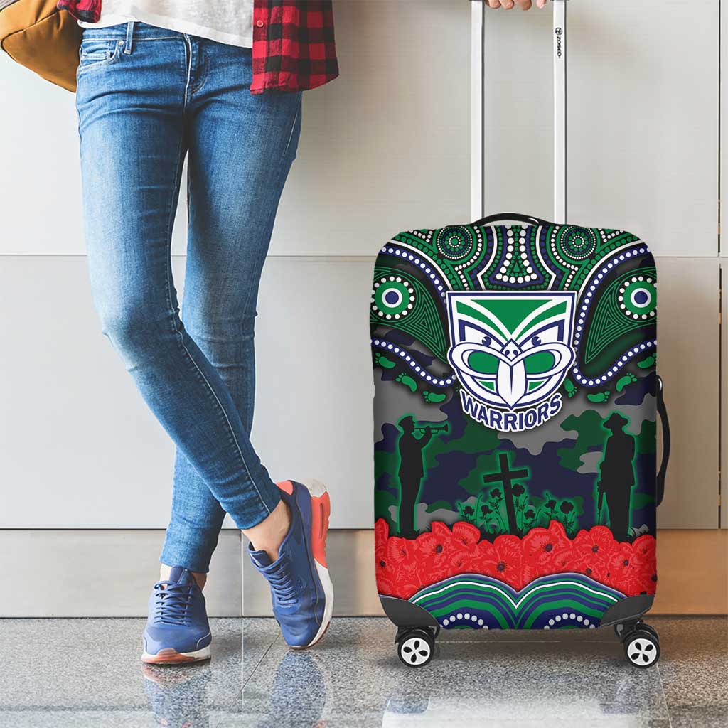 ANZAC Day New Zealand Warriors Luggage Cover Military Memorial Aboriginal Indigenous Art