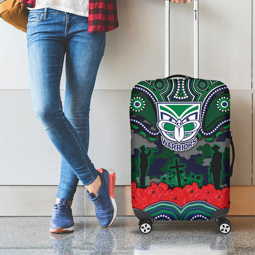 ANZAC Day New Zealand Warriors Luggage Cover Military Memorial Aboriginal Indigenous Art