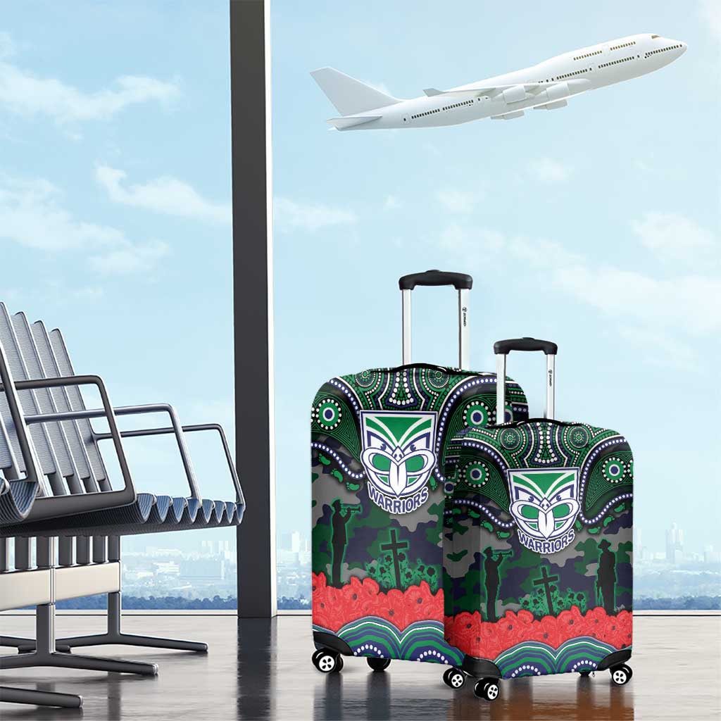 ANZAC Day New Zealand Warriors Luggage Cover Military Memorial Aboriginal Indigenous Art