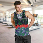 ANZAC Day New Zealand Warriors Men Tank Top Military Memorial Aboriginal Indigenous Art