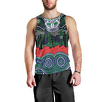 ANZAC Day New Zealand Warriors Men Tank Top Military Memorial Aboriginal Indigenous Art