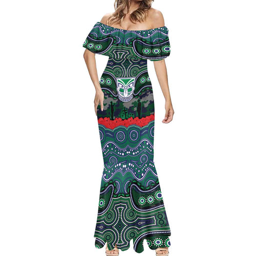 ANZAC Day New Zealand Warriors Mermaid Dress Military Memorial Aboriginal Indigenous Art