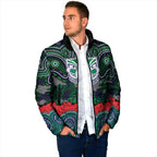 ANZAC Day New Zealand Warriors Padded Jacket Military Memorial Aboriginal Indigenous Art