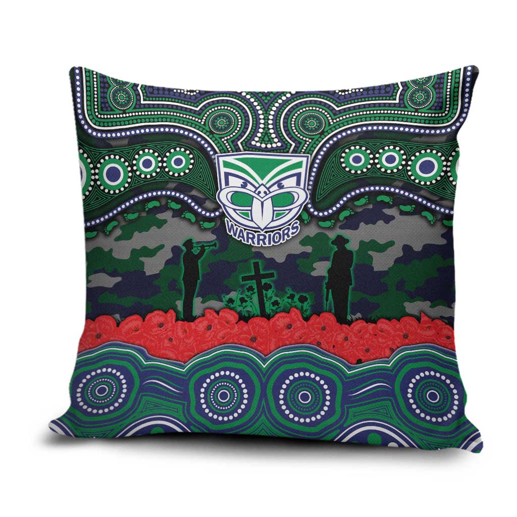 ANZAC Day New Zealand Warriors Pillow Cover Military Memorial Aboriginal Indigenous Art